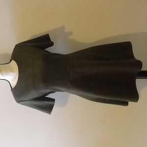FRNCH green faux seude panel dress sz M